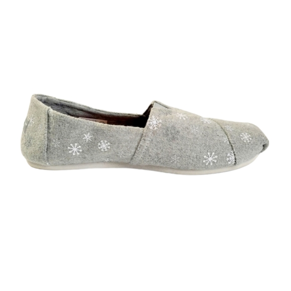 Toms Classic Drizzle Grey Embroidered Snowflakes Size 9.5 - Picture 2 of 10